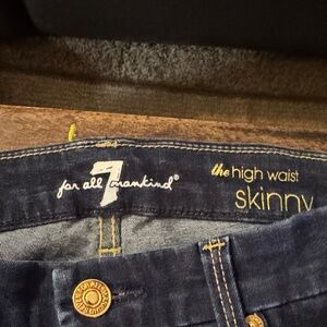 EUC 7 for all man kind high waisted skinny Jeans